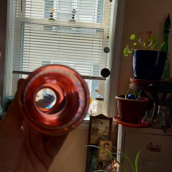 Cranberry Crystal Bud Vase - Picture 12 of 15